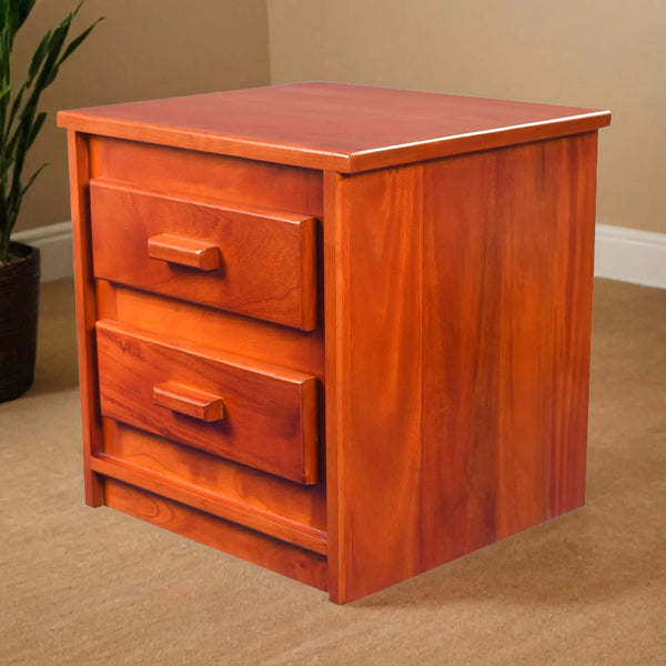 Mahogany wood Bedside Table with Two Drawer for Storage