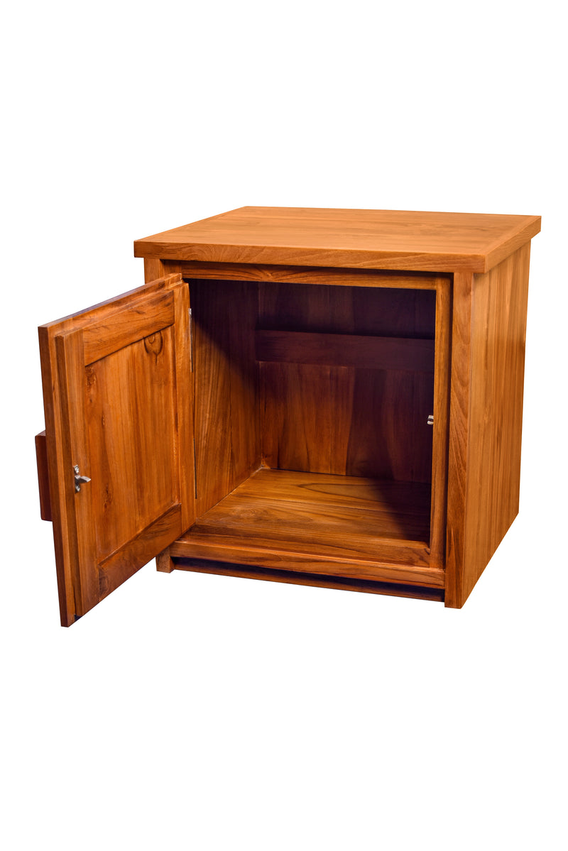 Teak Wood Bedside Table with Drawer for Storage | Night Stand Table for Bedroom | Sofa Side Table | 36 x 41x 41 cm