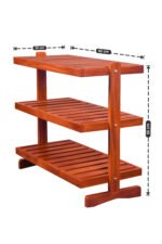 Mini 3-Tier Wooden Shoe Rack | Solid Wood Shoe Organizer for Home | Compact Shoe Stand for Entryway, Bedroom & Balcony | 62 x 29 x 55 cm - Image 2