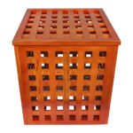 Premium Treated Mahogany Laundry Box – Full Assembled Wooden Clothes Hamper with Ventilated Lattice Design