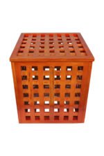 Premium Treated Mahogany Laundry Box – Full Assembled Wooden Clothes Hamper with Ventilated Lattice Design