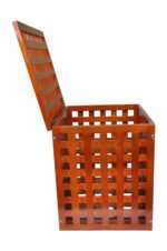 Premium Treated Mahogany Laundry Box – Full Assembled Wooden Clothes Hamper with Ventilated Lattice Design - Image 5
