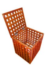 Premium Treated Mahogany Laundry Box – Full Assembled Wooden Clothes Hamper with Ventilated Lattice Design - Image 3